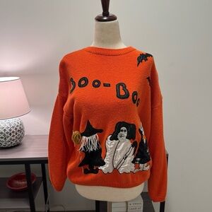 Vintage 80s/90s Shenanigans Halloween Sweater – Witch Ghost Vampire – Medium